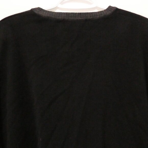 KENNETH COLE - Unlisted Production | 2XT | Black Henley Sweater | Grey Trim - Picture 10 of 14